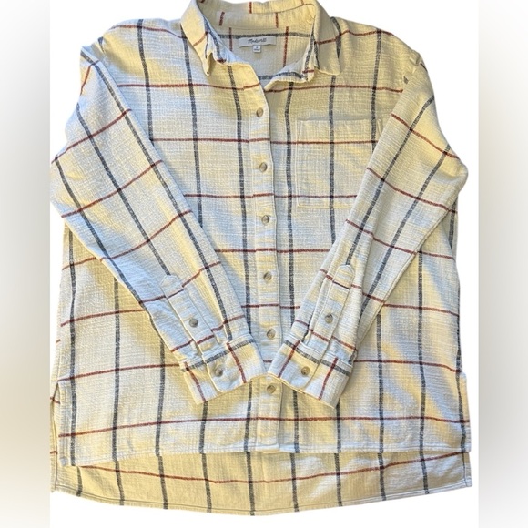Madewell Flannel Oversized Ex-Boyfriend Shirt in
Windowpane Size Medium - Picture 8 of 10
